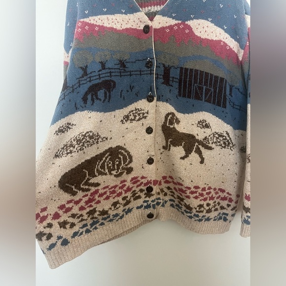 Vintage 1990 Beautiful Dogs Sweater from Northern Reflections cardigan sweater - Picture 6 of 13